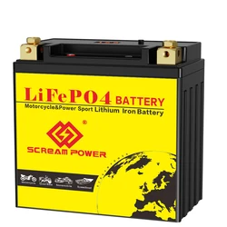 14L-BS 12V 9Ah CCA 520A LiFePO4 Lithium Motorcycle Starter Battery Built in BMS for Scooter Motorbike ATV UTV