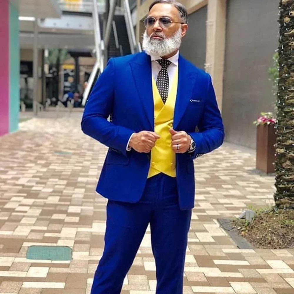 

Casual Men's Suits Slim Regular Fit 3 Piece Elegant Tuxedos Notch Lapel Blazer Vest Pants for Evening Party Formal Wedding