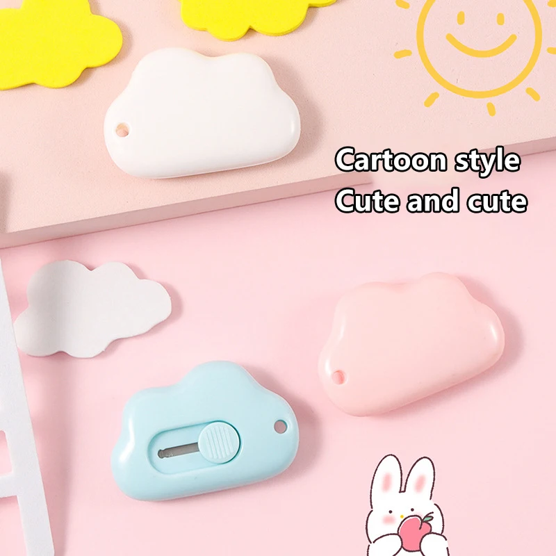 Mini Creative Cartoon Cloud Utility Knife Cute Retractable Knife Portable Mini Opener Paper Cutting Tools Student Stationery