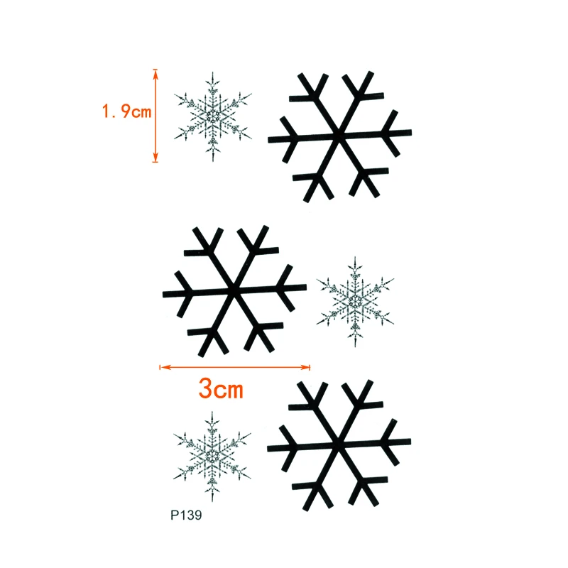 Blue Snowflake Waterproof Temporary Tattoo Men Flash Tattoo Stickers Black Snowflake Henna Sleeve Tattoos Tatoo Kids Art Sticker