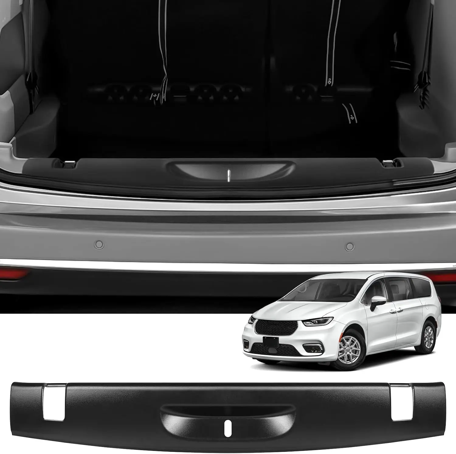 

（Interior）Rear Bumper Protector Compatible with Chrysler Pacifica 2017-2025 Accessories Matte Black ABS Material Rear Bumper