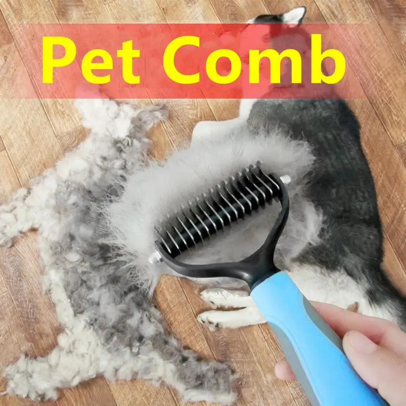 Cortador de pelo para mascotas, herramientas de eliminación de pelo de gato, cepillo de doble cara, productos proveedores, envío directo