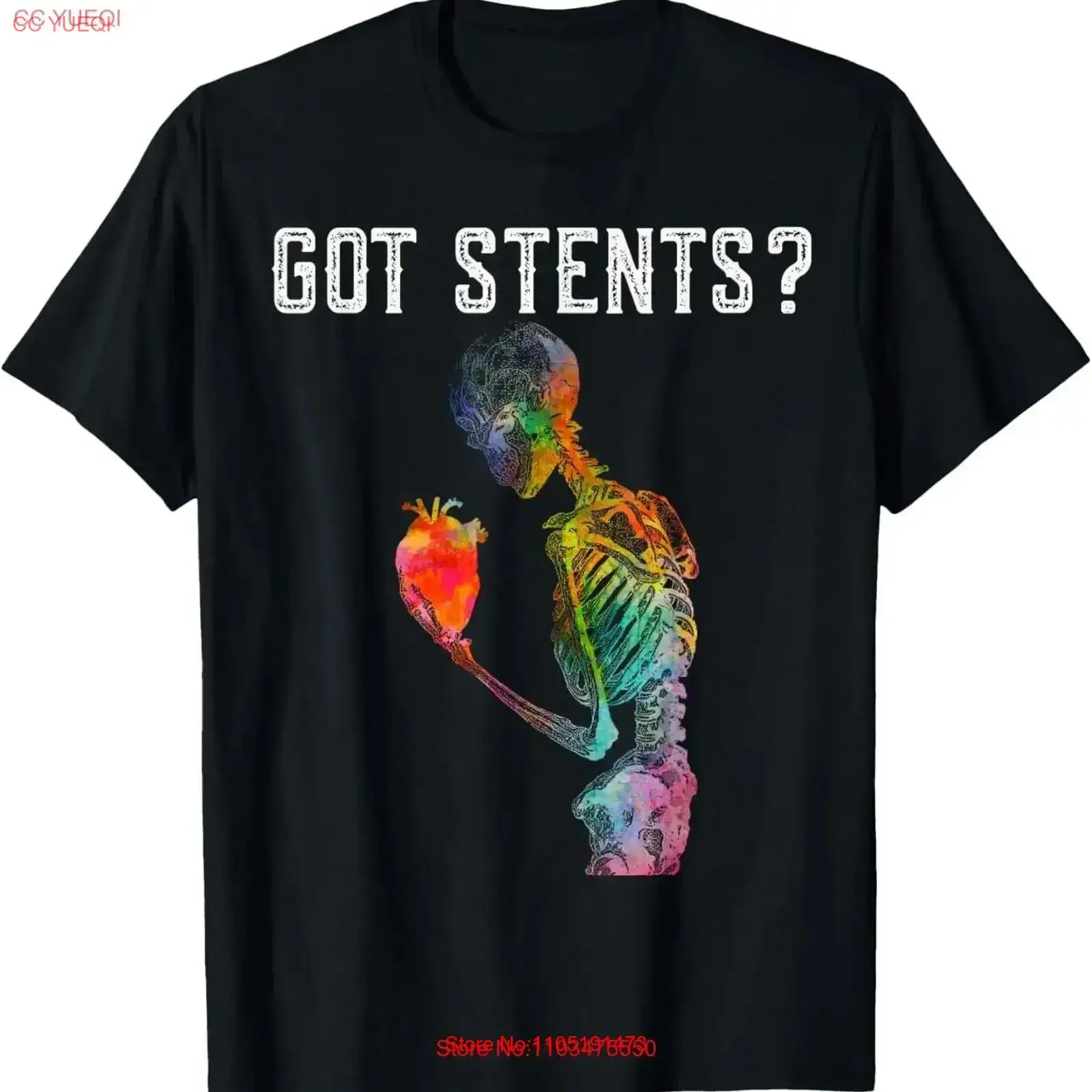 

Got Stents Skeleton Holding Heart Funny Stent or T Shirt vintage Washed Top For Everyday Wear Casual homme Stylish vintage