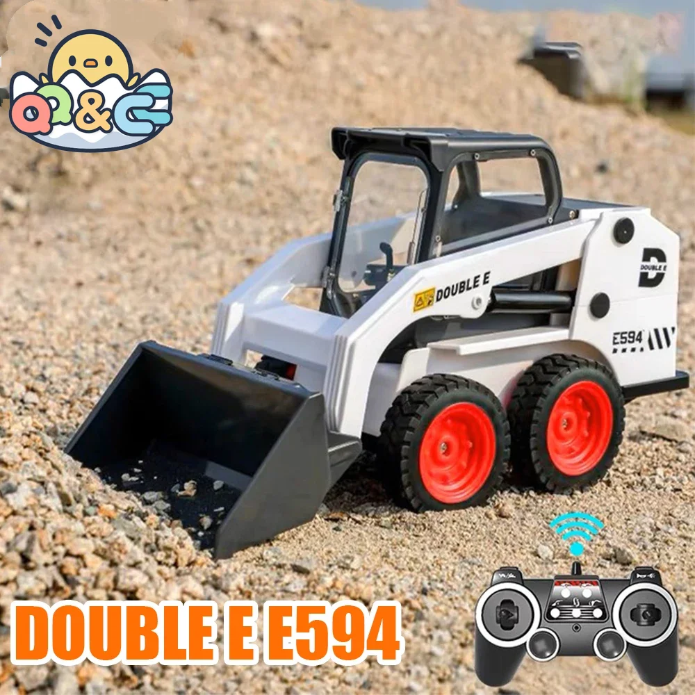 DOUBLE E E594 RC Slip Loader Truck 1/14 Tractor Car Models Bulldozer Excavator Remote Control Engineering Vehicles Toys for Kids