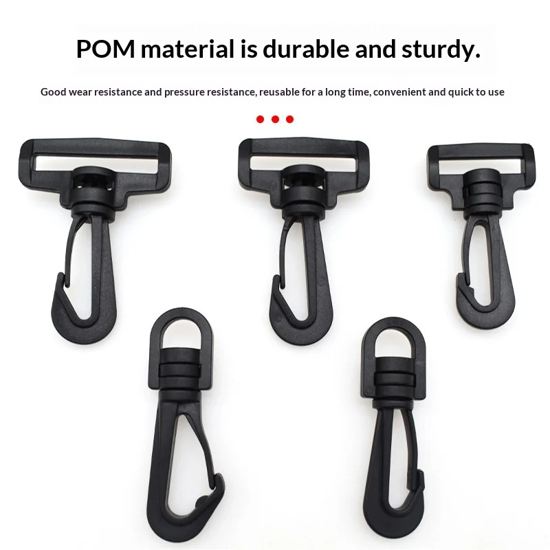 5pcs Plastic Rotating Hook Universal Swivel Snap Hook Buckle for Luggage Crossbody Bag Shoulder Strap Parts Accessories