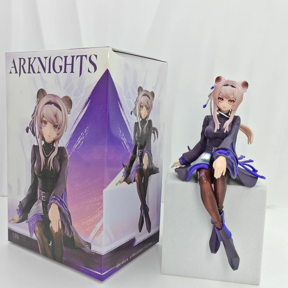Jogo arknights lin figura sentado macarrão rolha anime figura de ação estatueta modelo ornamentos colecionáveis decoração boneca brinquedo