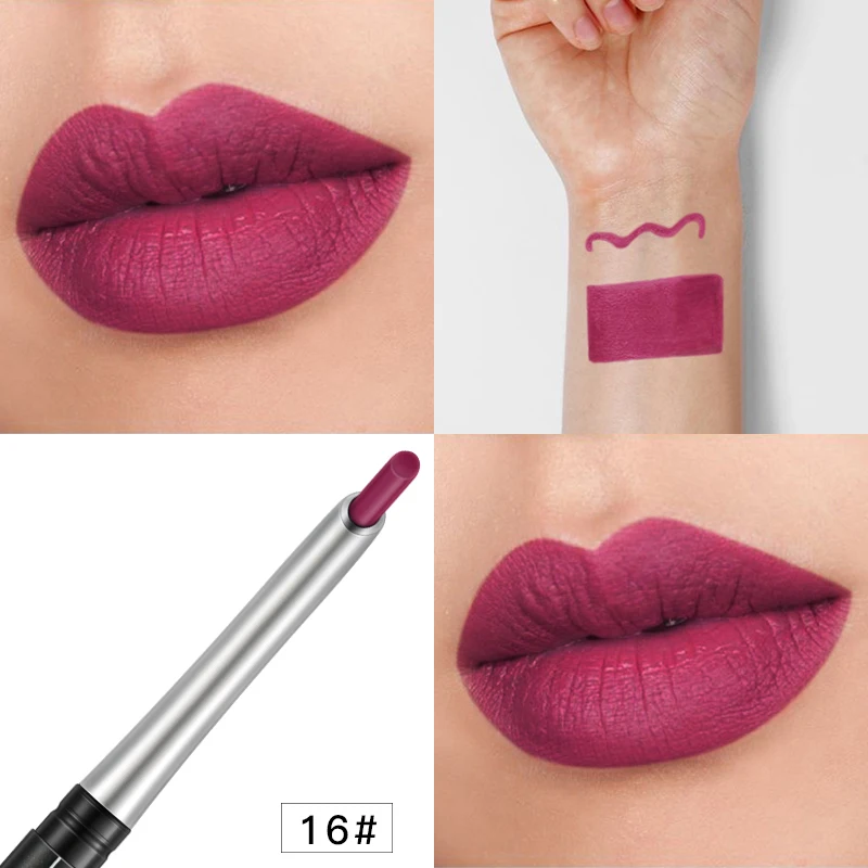 Pudaiereasy Make-Up Langdurige Pigmenten Lippen Voering Pen 17 Kleuren Lippenstift Waterdichte Nieuwe Lippen Maken Potlood Tslm2