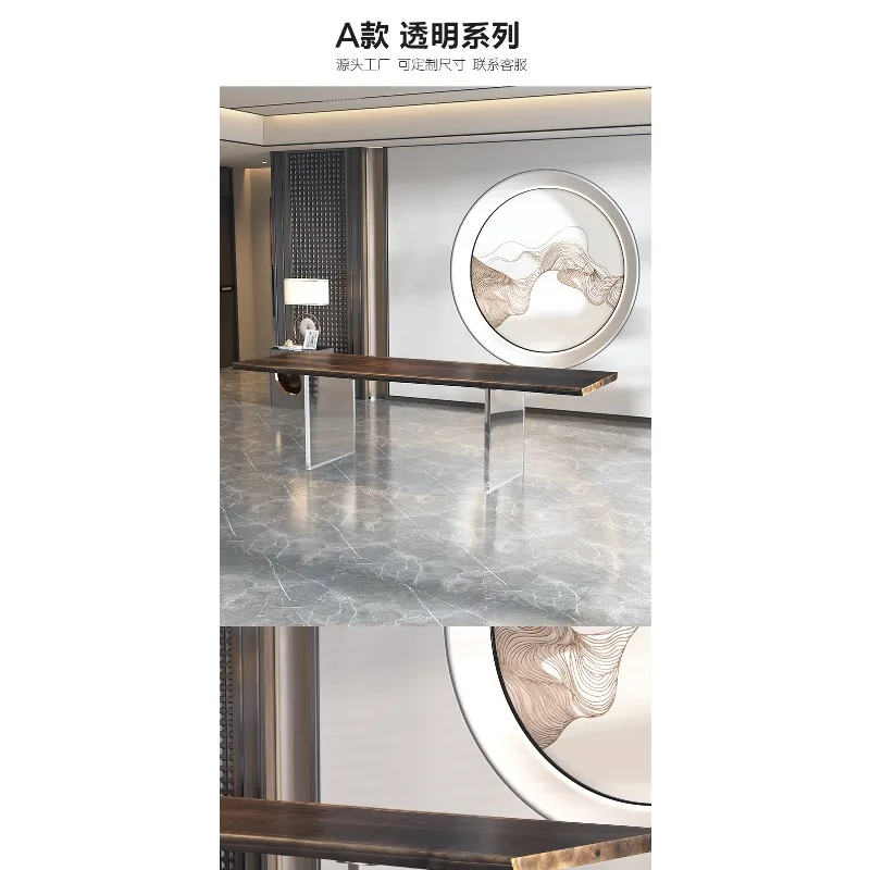 4Cm thick board acrylic water ripple table legs table feet, suspended leg island table table feet T-shaped one-shaped support