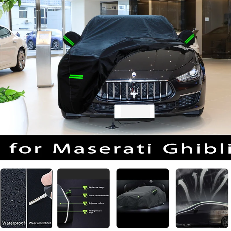 For Maserati Ghibli Outdoor Protection Full Car Covers Snow Cover Sunshade Waterproof Dustproof Exterior Car accessories