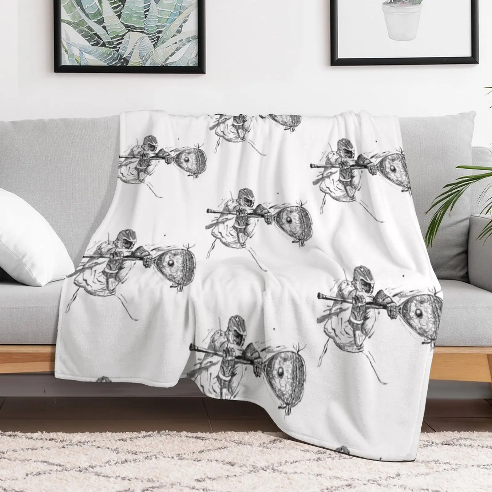 

lacrosse goalie Throw Blanket Beach Travel Blankets