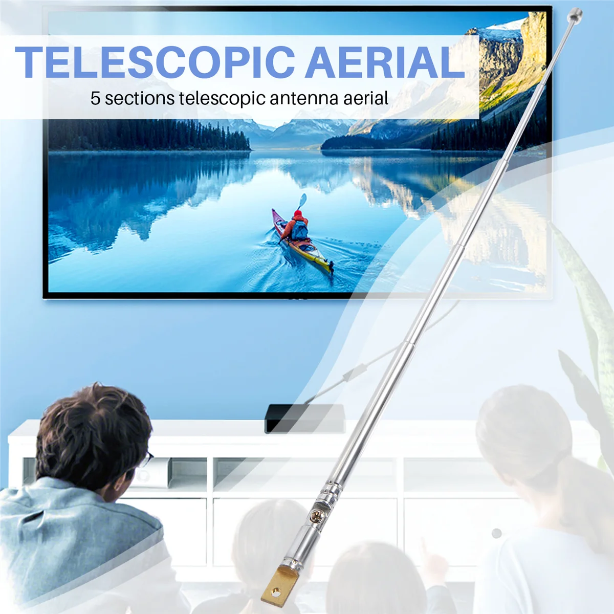 Antena telescópica para rádio e TV, antena de substituição, 5 seções, 25,4 cm, 10"