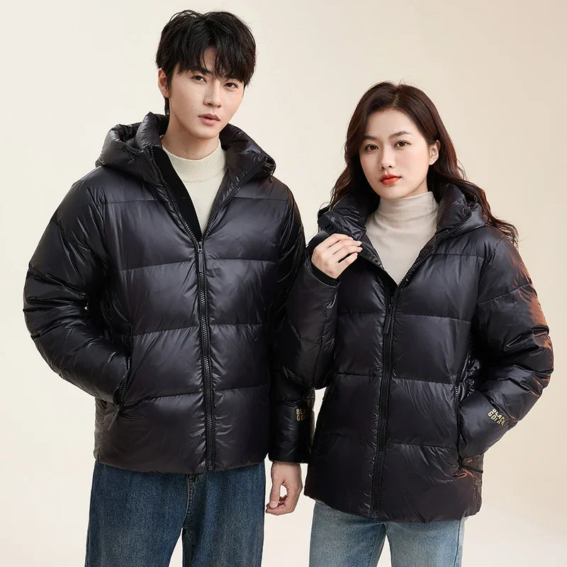 Couple Hooded Parkas Women Winter Men's White Duck Down Jacket Thicken Waterproof Thermal Coat Men Short Hooded Warm Black Coats