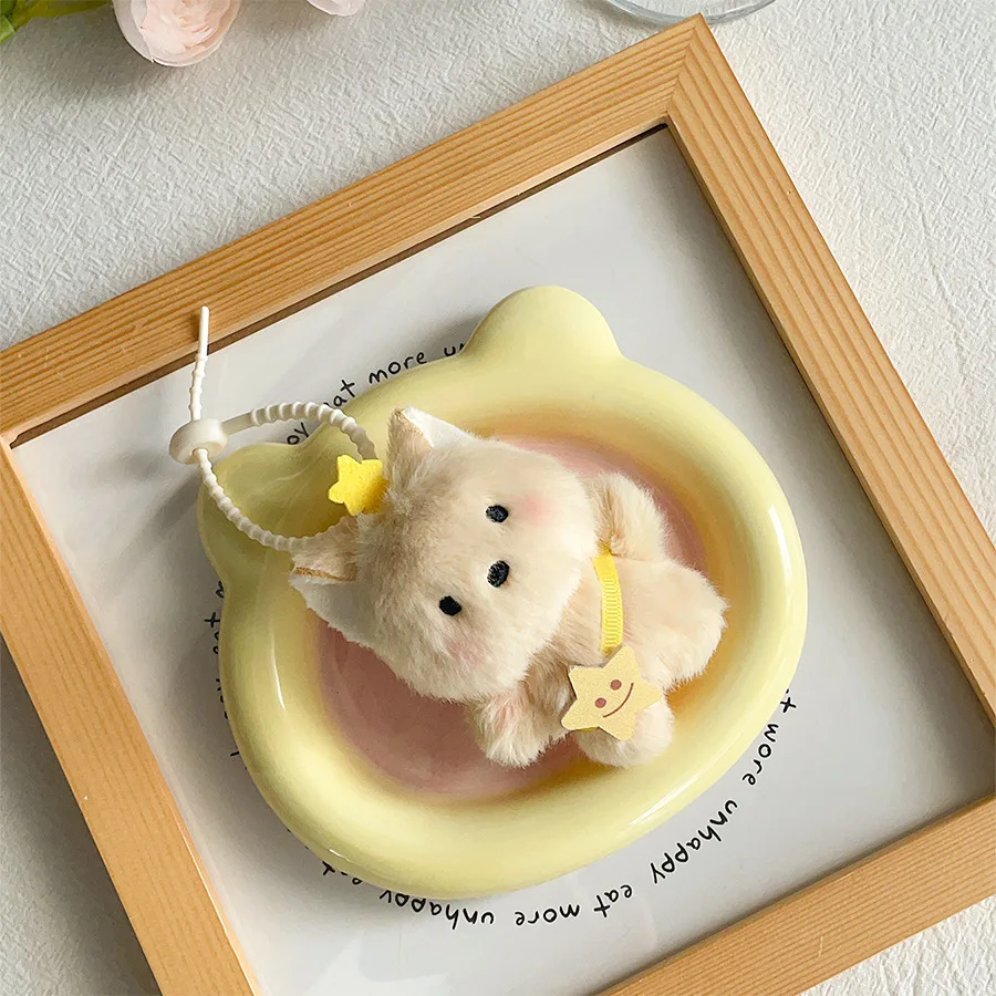 Lindo divertido cachorro de estrella muñeco de peluche colgante creativo regalo de cumpleaños Mini lindo cachorro muñeco de peluche suave bolsa colgante llavero de coche