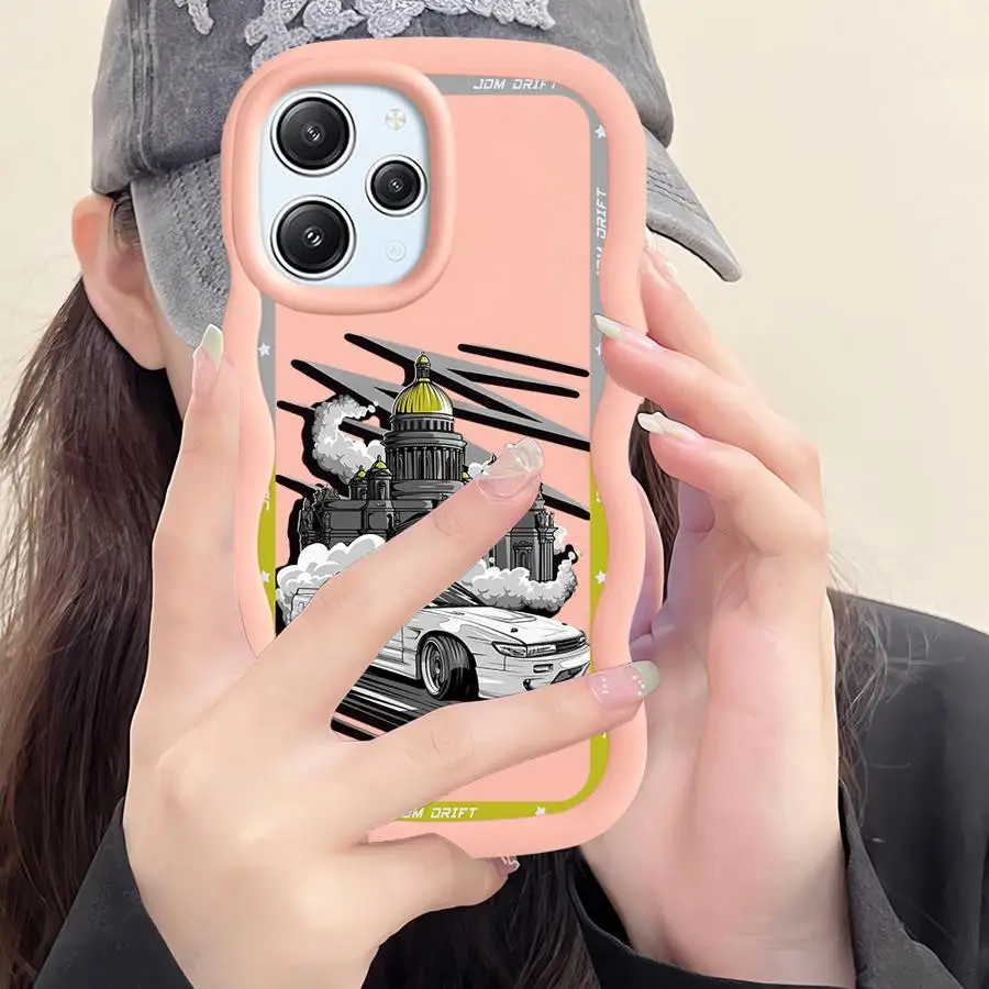 اليابانية JDM الانجراف سيارة الأحمر الشمس لينة غطاء الهاتف الحال بالنسبة Xiaomi Redmi ملاحظة 14 برو 10S 13 برو زائد 12 10 11 9 8 9S #6