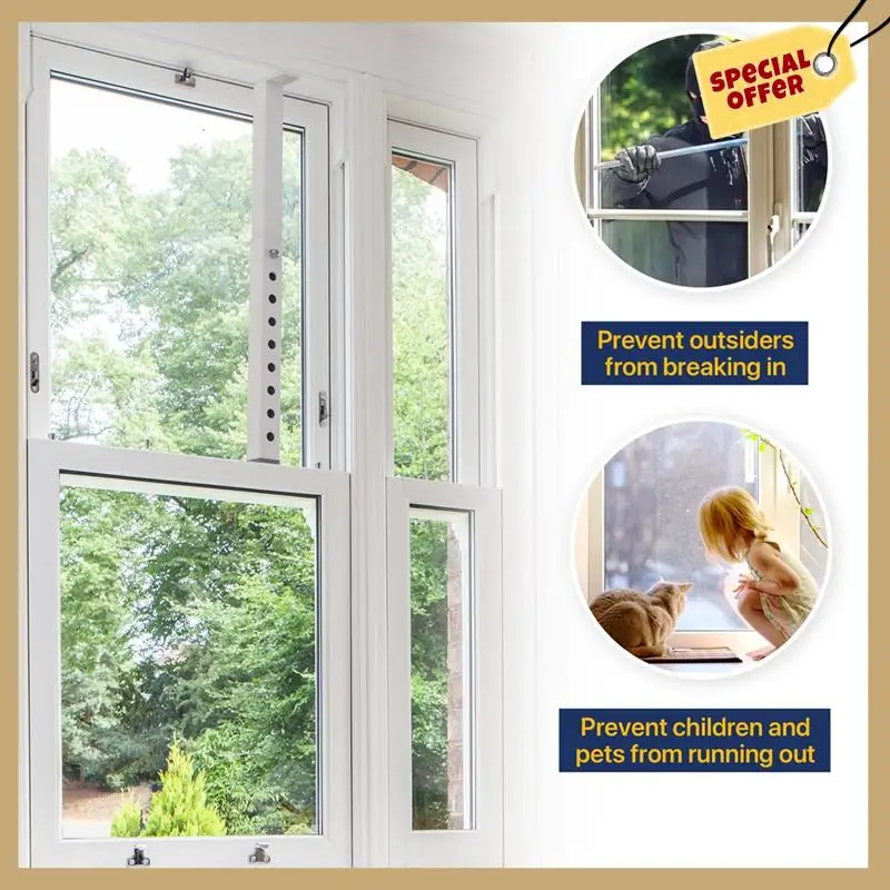 Регулируемый оконный замок переменного тока, защитные планки для небольших окон для безопасности детей, оконные стопоры для вертикальных раздвижных окон-WMAN