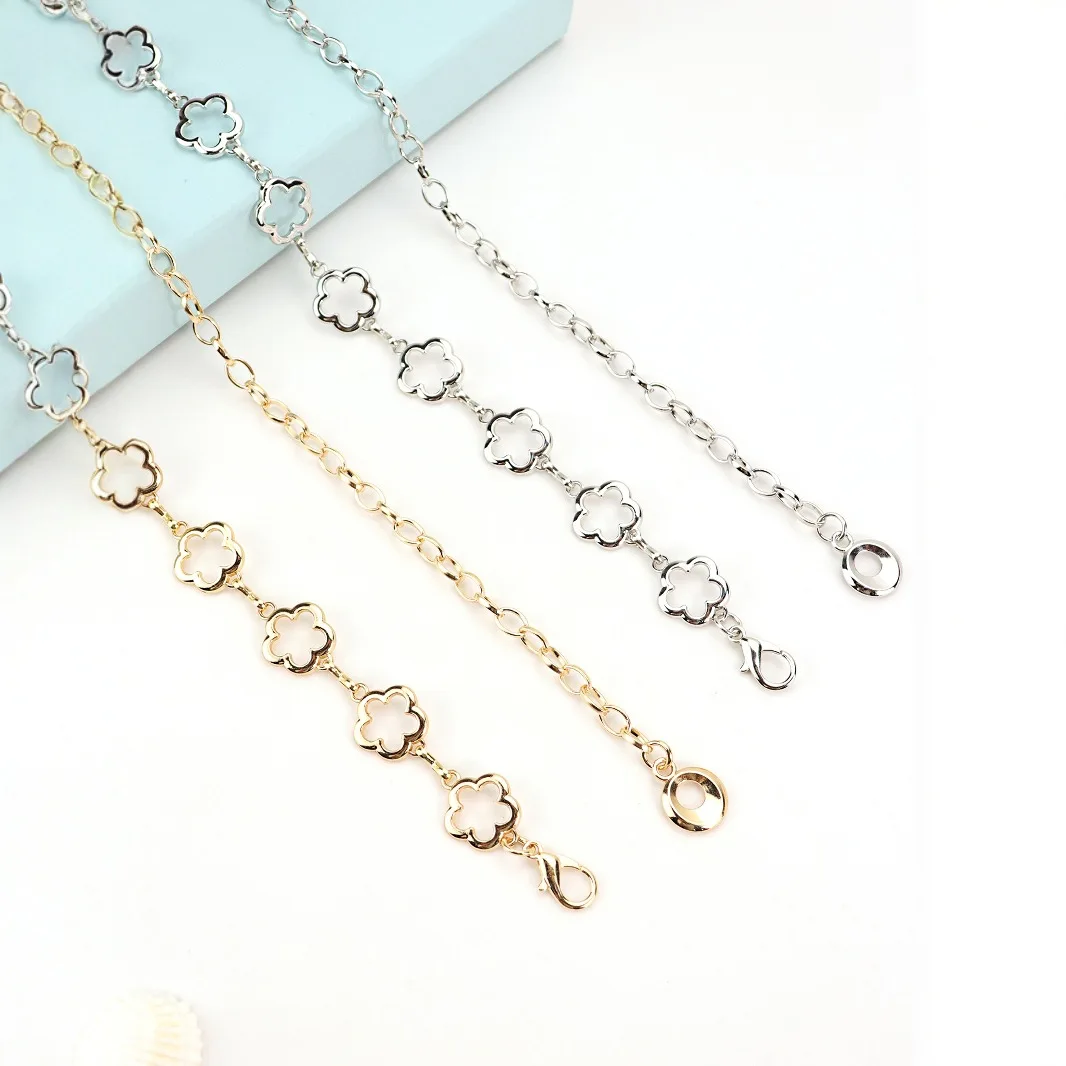Metal Flower Waist Chain Women's Skirt Fashionable Belt Decorative Chain Dress Waist-Hugging Four Seasons Accessories