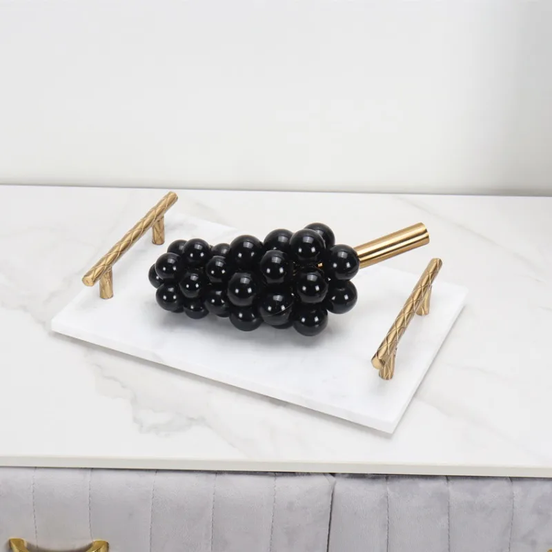 Adorno de uva de imitación de mármol de lujo, luz europea, modelo para habitación, hotel, sala de estar, mesa de centro, decoración suave