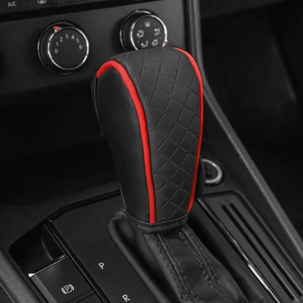 High Quality Car Shift Handle Cover PU Leather Non-slip Wear-resistant Universal Car Automatic Gear Sheath Car Decoration