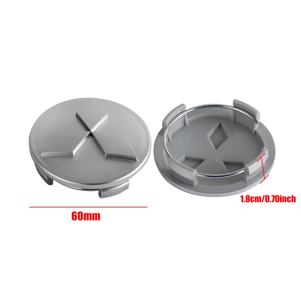 4pcs 60mm Car Wheel Hub Cover Suitable for Mitsubishi, Wing God Junge cover, Pajero Outlander EX, Jingjie Jingxuan Accessories