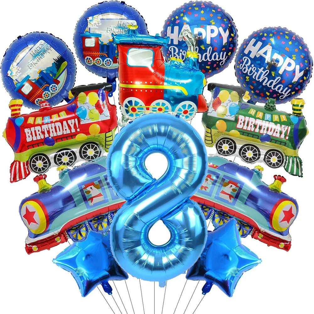 32-Zoll-Zug-Geburtstagsballons, bunte Folienballons im Zug-Design, geeignet für 2. Geburtstag, Jubiläumsfeier, Babyparty, Hochzeitsdekoration, Geschenke – Detail 10
