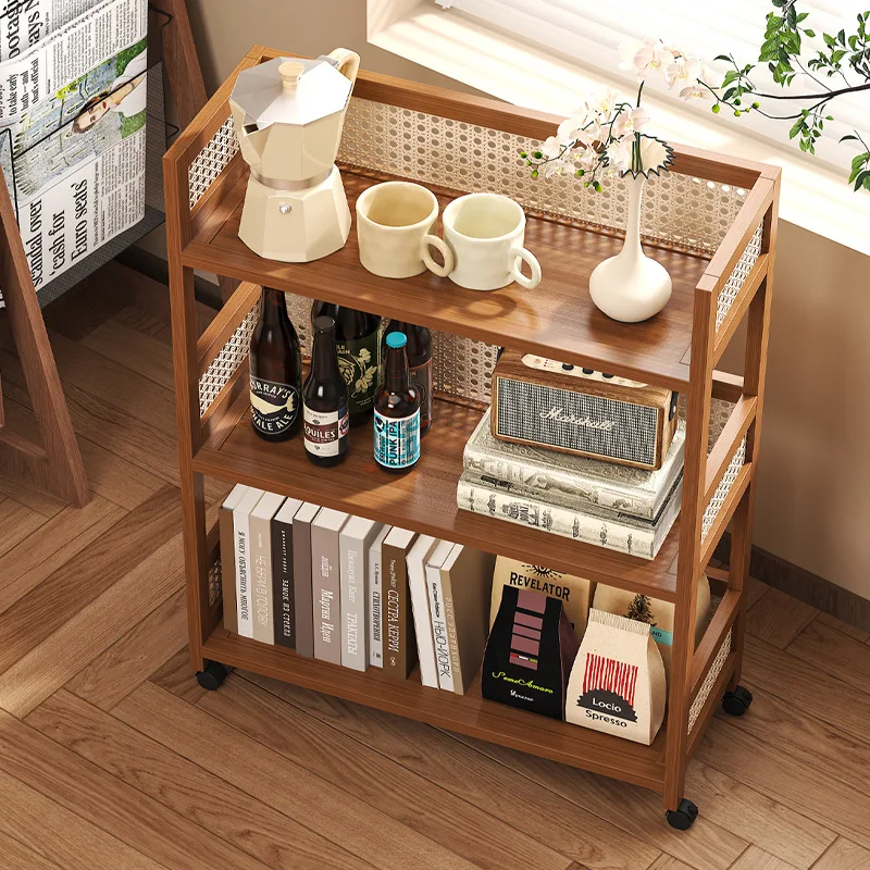 Sofa-Beistelltische, bewegliche Beistelltische, Couchtische im Retro-Stil, Aufbewahrungsregale mit Rollen, Handkarren, Wohnzimmer-Teetische