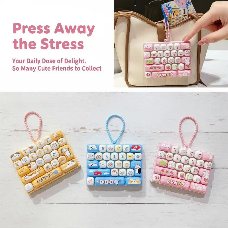 1Pcs Anxiety Relief Desk Decor For Adults Cute Keyboard Shaped Fidget Toy, Stress Relief Press Decompression Toy