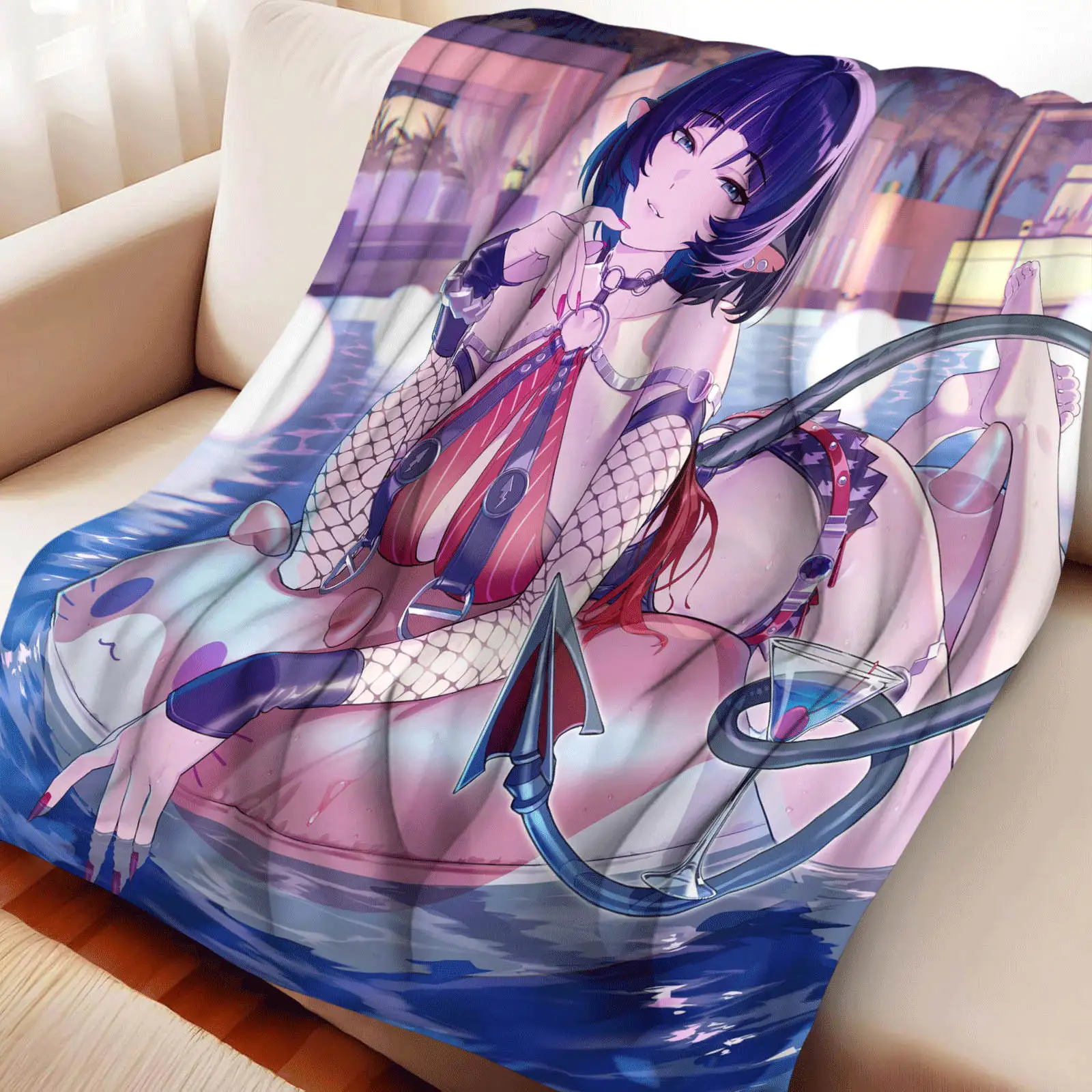 

Плед Zenless Zone Zero Укинами Юзуха: Сексуальный, уютный, мягкий флисовый плед