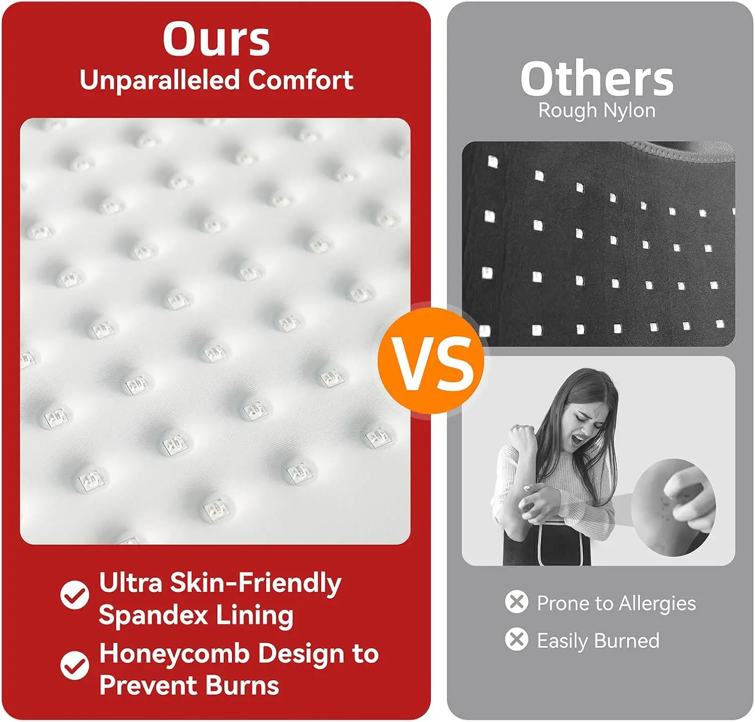 Hello Face L120 Cinturón de Terapia de Luz Roja para el Cuerpo Inalámbrico - Alivio del Dolor e Inflamación con Tela Suave y Transpirable