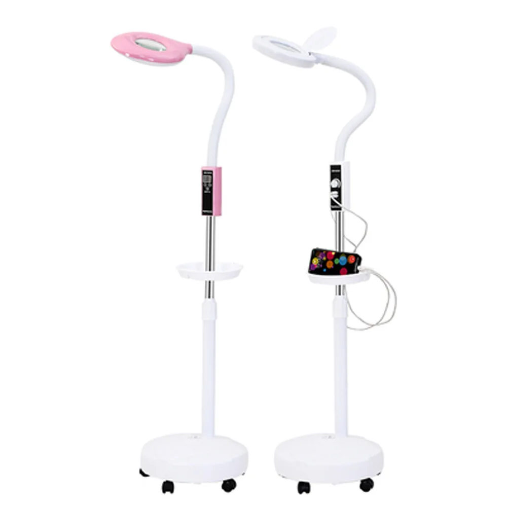 LED Beauty lampada a luce fredda 16x lente d\'ingrandimento Manicure Tattoo lampada senza ombre lampada da terra con regolazione rotante per la