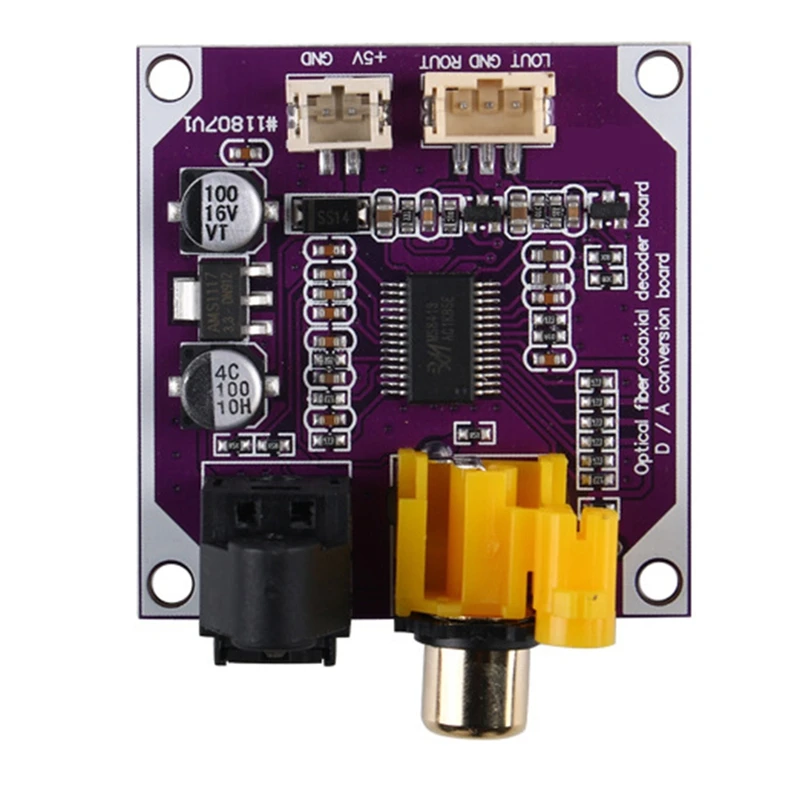 AT05-DAC Digital Audio Decoder 24Bit 192Khz Optical Fiber Coaxial Digital Signal Input Stereo Output Decod Board