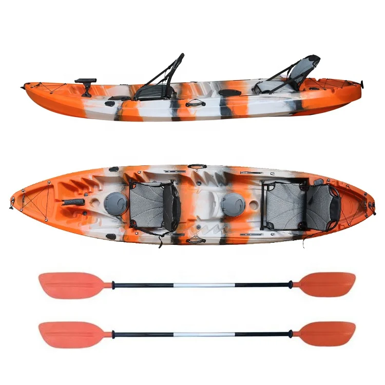 Plástico duro canoa pesca paddle família, 2 pessoas, pesca barco
