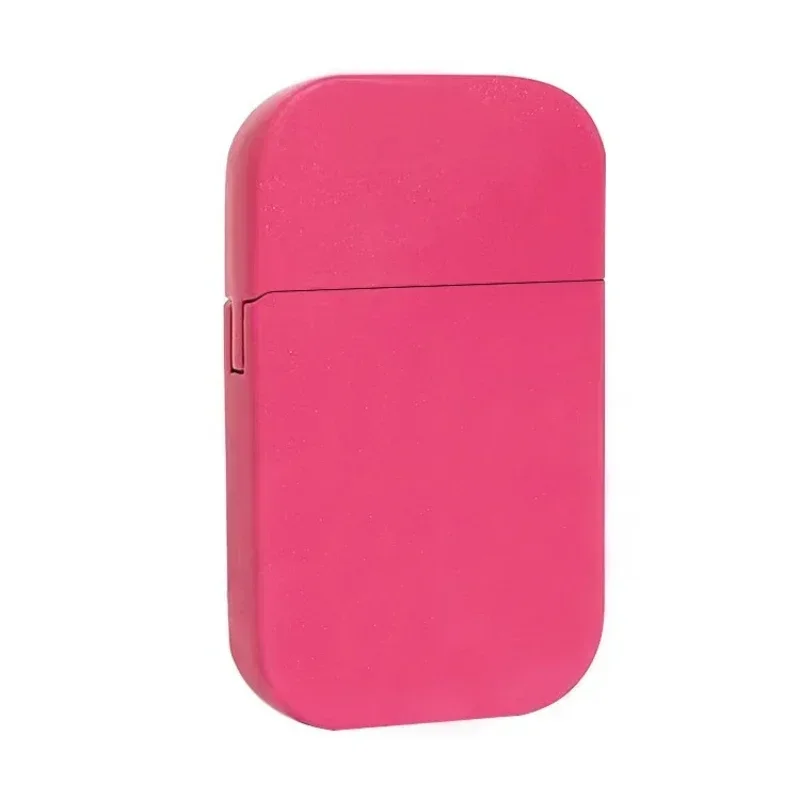 Ultra Thin Metal Windproof Inflatable Lighter Sprays Pink Flame Butane Portable High Firepower Lighter for Women Smoking Gift