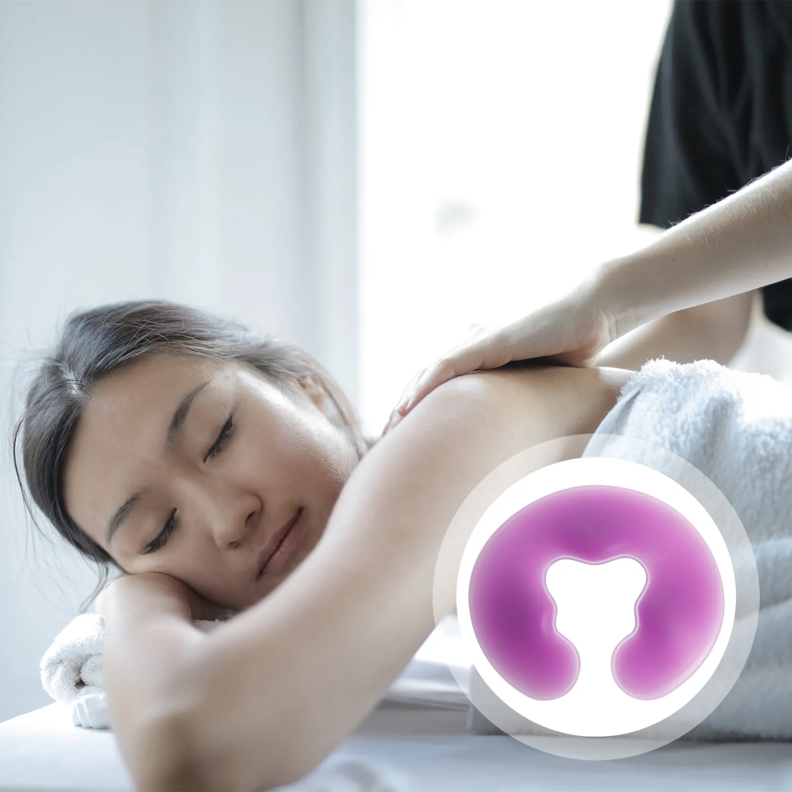 

Моющаяся силиконовая подушка для массажного стола U-образной формы, комфортная подушка для поддержки шеи, для использования в спа-салонах