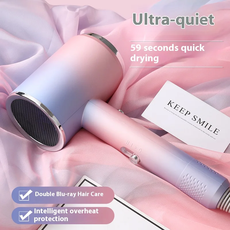 Mini Portable High Air Volume Silent Gradient Hair Dryer With Constant Temperature And Fast Drying For Travel And Family Salons