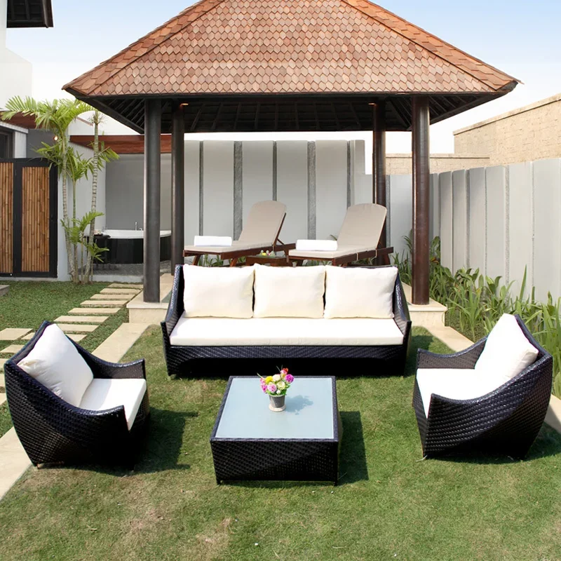 

Nordic outdoor sofa, courtyard rattan sofa chair, living room rattan chair, sun proof and waterproof furniture