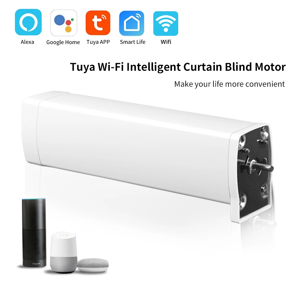 Tuya Wifi 22.5CM Smart Automatico Elettrico Tenda Intelligente Motore Driverfor Smart Home APP Controllo Vocale Da Alexa Google Casa Alice