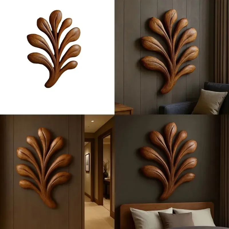 Handmade Wooden Wall Sculpture Unique Art Deco Style Hanging Decor