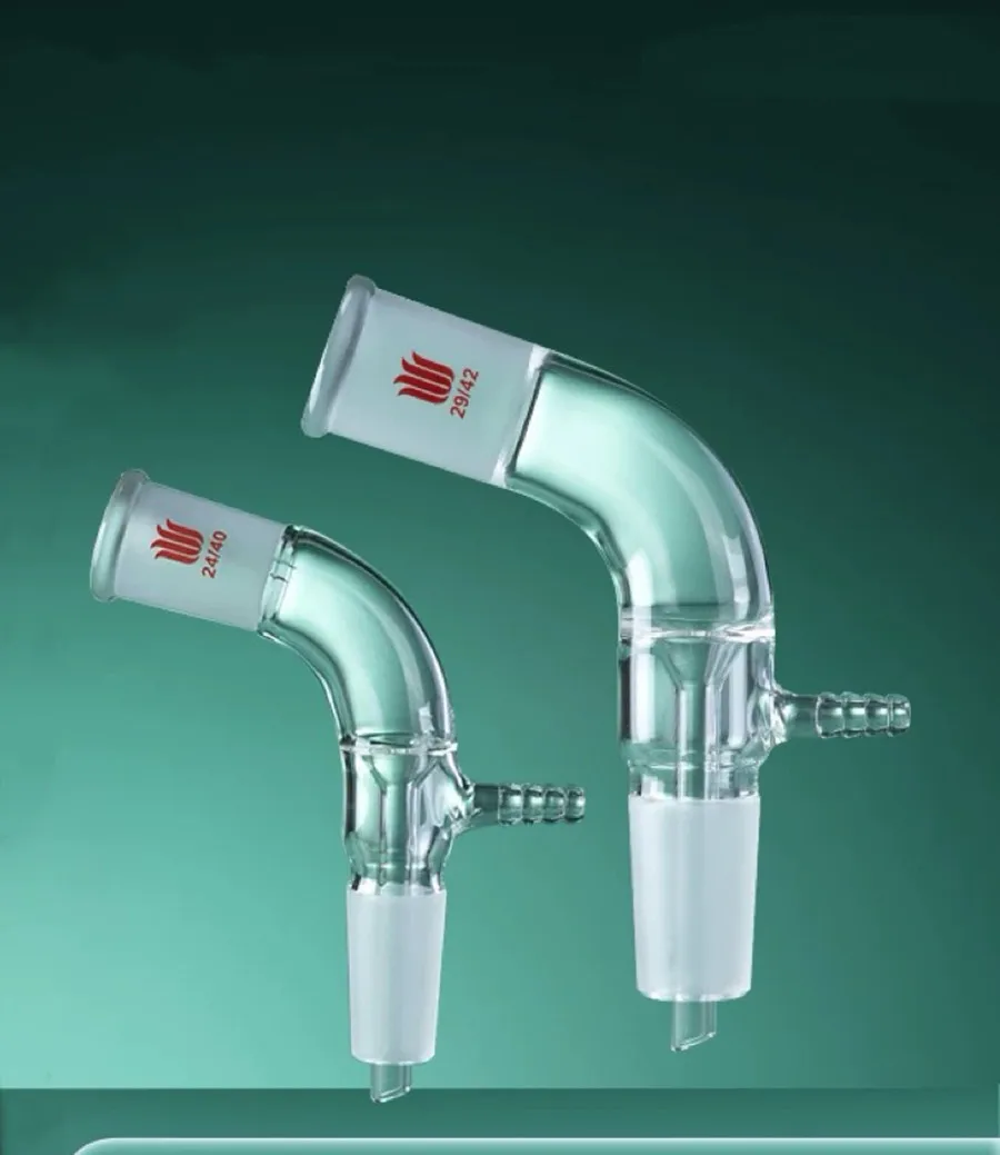 Lab Glass 14/20 19/22 24/40 29/42 Joint 105 Deg Bend  Vacuum Receiver Take Off Adapter Distillation Head Adapter