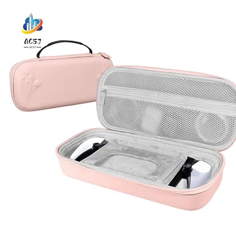AC57-For PS5 Portal Carrying Case PU Leather Protective Travel Bag, Shockproof, Anti-Scratch For Playstation Portal