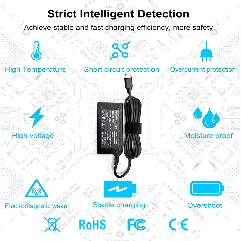 65W USB-C Lader Voeding Adapter Vervanging Cord Voor Acer Aspire Chromebook R13 11 11A G6 Ee Convertible CB5-312T n16Q12