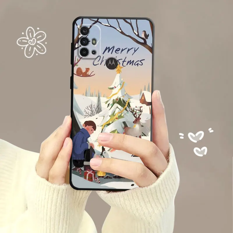 Merry Christmas Family Friends Couples Case For Motorola G200 G60 G50 G31 G30 G22 G9 G8 Power Plus Edge 20 Lite 30 One Fusion