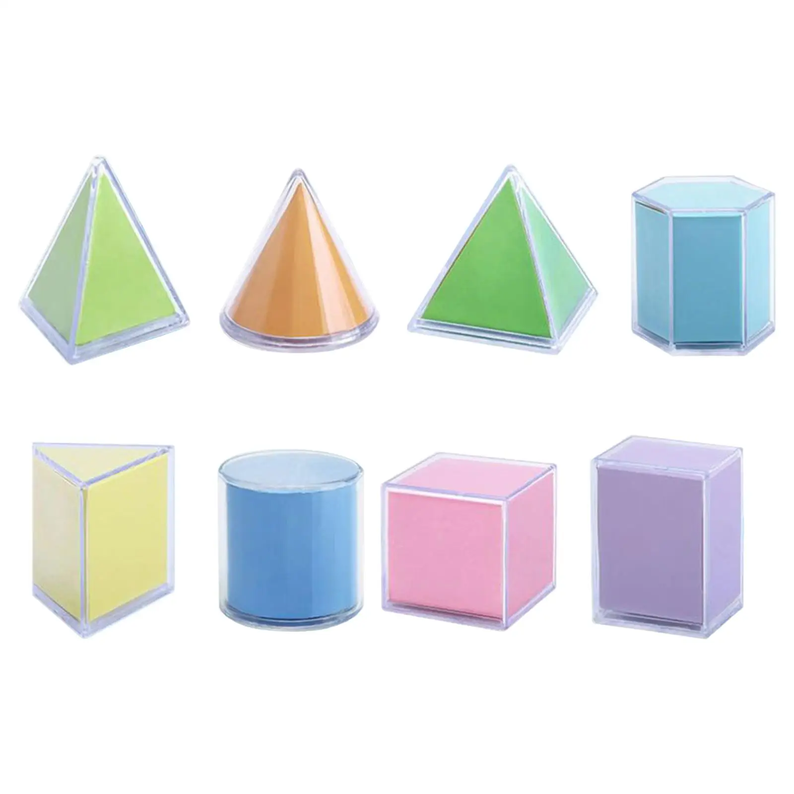 8 Pieces 3D Shape Geometric Toys Learning Classroom Toy Math Learning Tools for Kids Ages 3+ Teacher Aids Homeschool Boys Girls