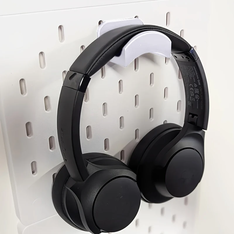 1 Stück geeignet für Ikea Skadis Kopfhörer-Aufhänger, multifunktionaler Kunststoff-Headset-Display-Ständer, unverzichtbarer Desktop-Organizer – Detail 2