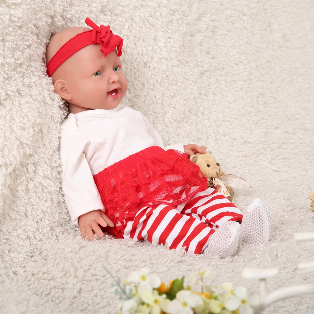 WG1508 Reborn Doll 51cm Silicone Doll 20 Inch Bathable Baby Toy Doll with Pacifier Included