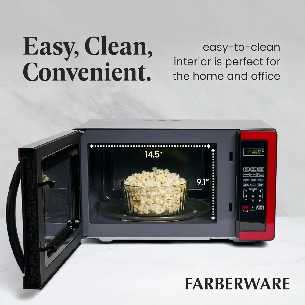 Microwave Ovens, Countertop Microwave, 1000 Watts, 1.1 cu ft, LED Lighting and Child Lock, Easy Clean,Microwave Ovens