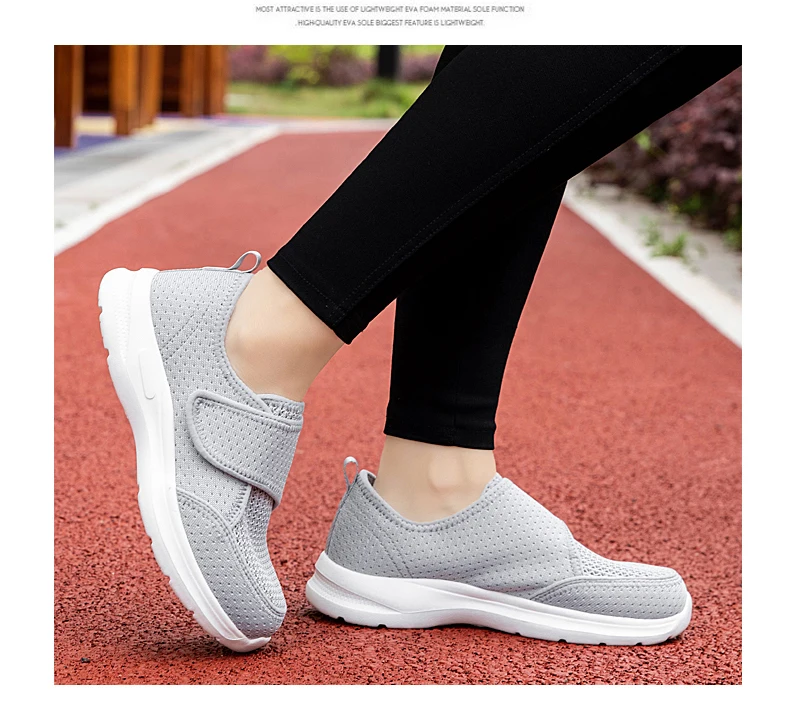 Damen-Sneaker für Orthopädie, Breite Füße, Geschwollene Füße, Geh- und Freizeitschuhe, Daumenkorrektur, Verstellbar, Bequem, Diabetiker-Barfußschuhe – Detail 10