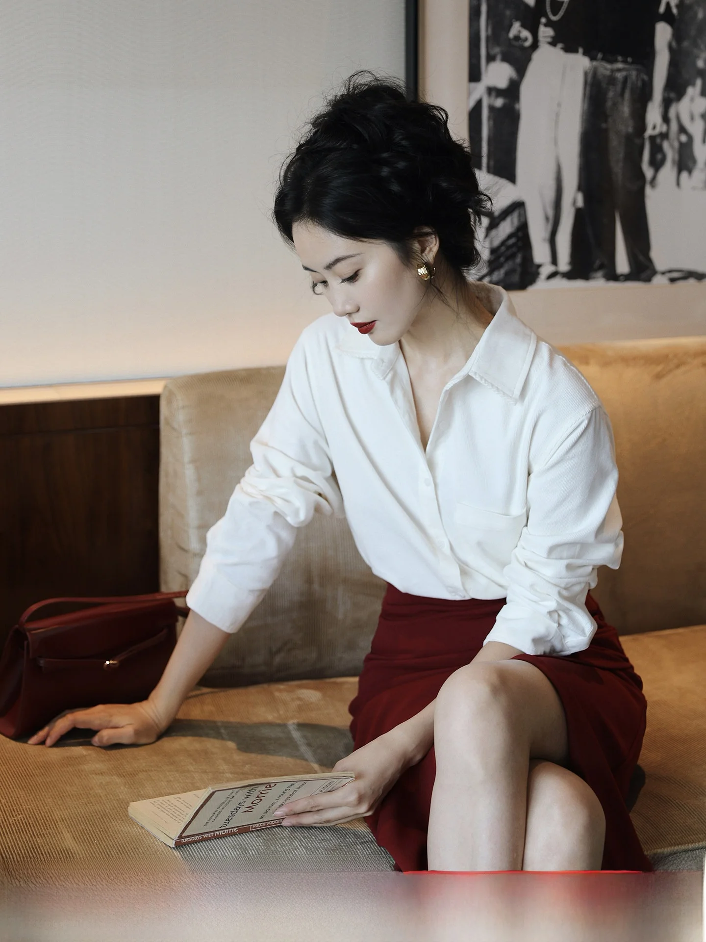 

Женская вельветовая длинная рубашка TAIYANG OFFICE, новинка 2025 года, для повседневной носки, элегантный прямой крой, дышащий, из чистого хлопка