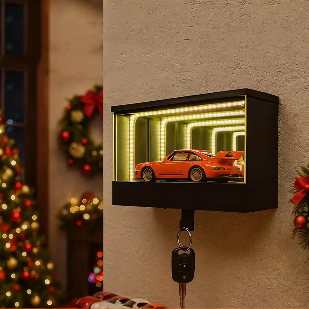 ثلاثية الأبعاد مطبوعة جدار جبل مفتاح هوك حامل مفتاح السيارة مع مصباح ليد المرآب هوك المفاتيح تخزين الرف المنظم مدخل مكتب المنزل