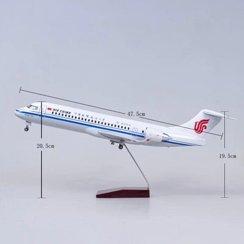 C909 Air China ARJ21 47cm 1/70 Scale Aircraft Flight Machine Model Airplane Diecast Resin With Lights & Stand Aviation Birthday