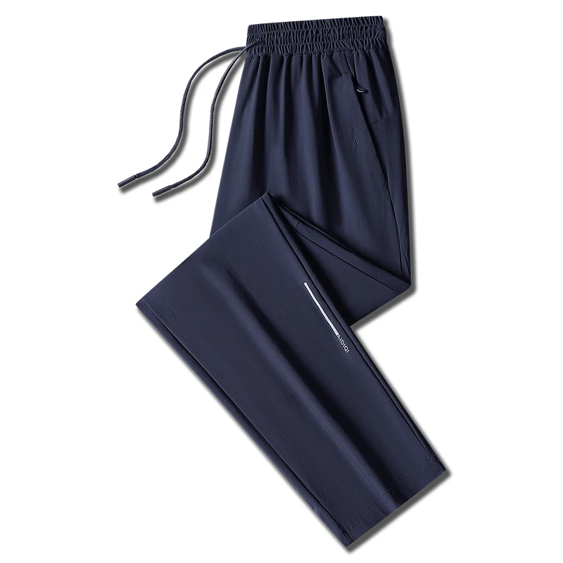 Outdoor Running Fitness Sweat Absorbing Quick Drying Sports Pants High Elasticity Breathable Trendy Versatile Ice Silk Pants